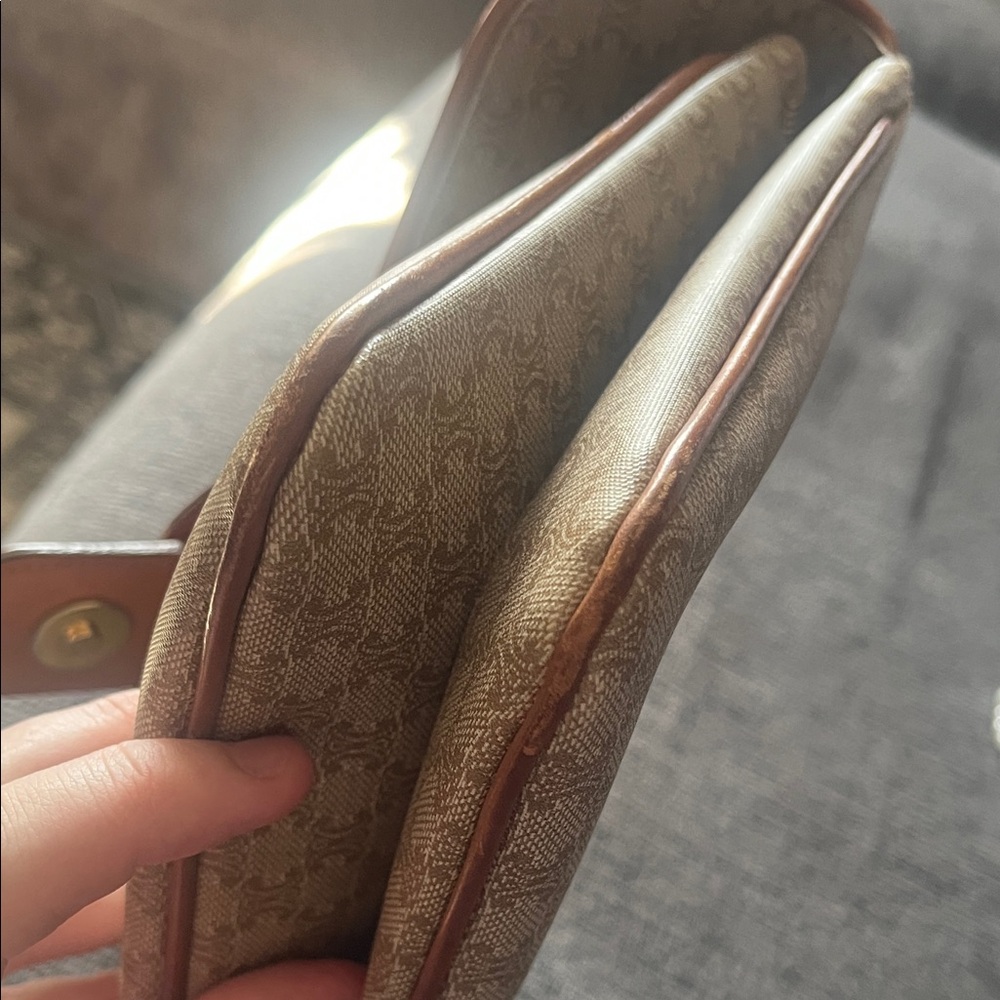 Celine Paris Beige and Caramel Clutch with Pearl Strap - Picture 7 of 11